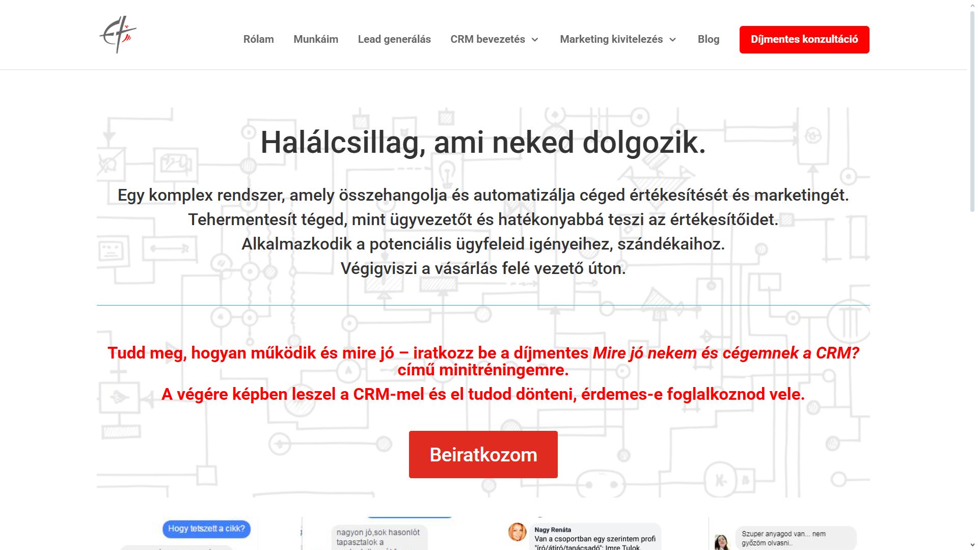 Szaunaprofi.hu oldal főoldala a hajtás fölött.
