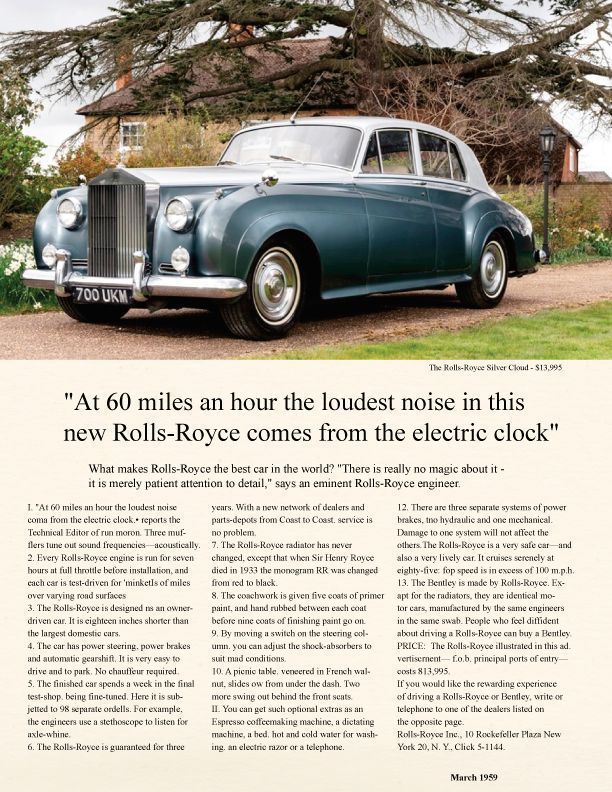 David Ogilvy Rolls Royce reklám szöveg